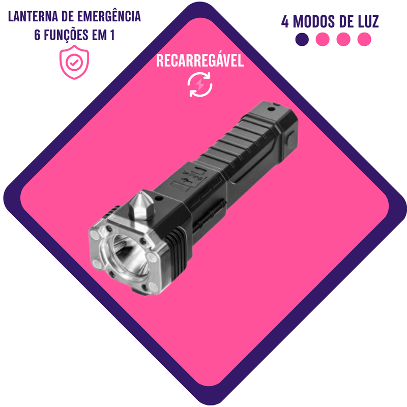 Lanterna LED Martelo Recarregável de Emergência Multiuso - BBL-2023